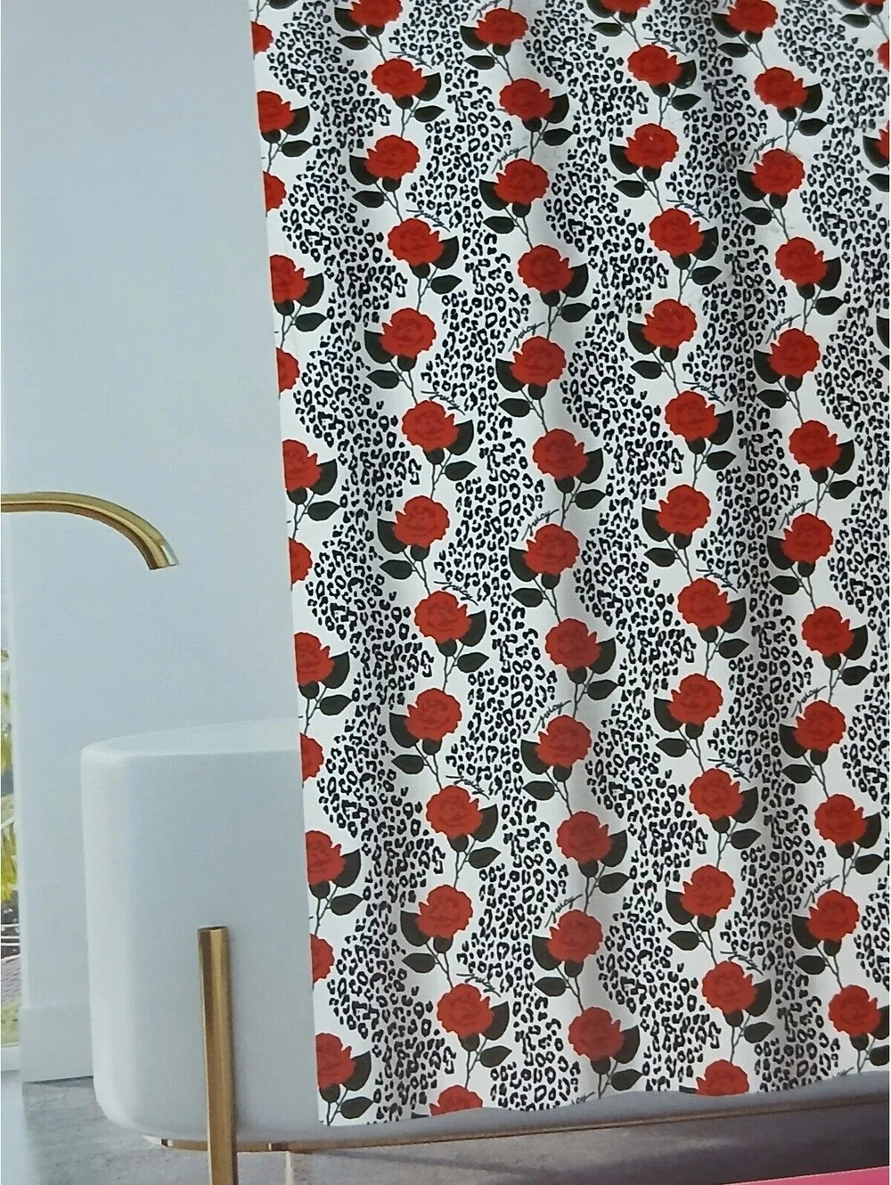 Juicy Couture Home Rose Leopard Print Shower Curtain Set 14pc NWT McBling Y2K